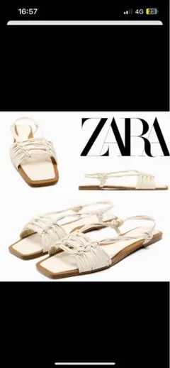 ZARA フラットサンダル　39