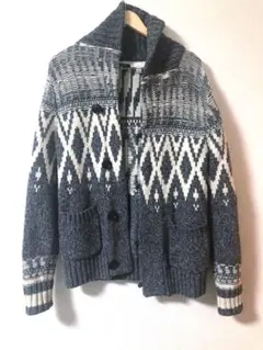 GAP ニットカーディガン　サイズS メンズ　カウチンセーター　グレー