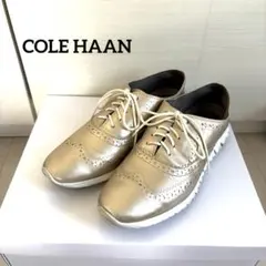 美品Cole Haan ウィングチップ ゼログランドGoldUS7,5 24,5のサムネイル