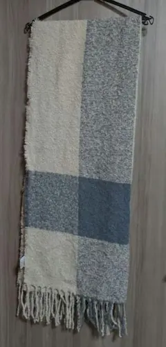 コムサイズム　マフラー ベージュ グレー