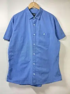 ARMANI EXCHANGE アルマーニ 半袖シャツ ボタンダウン 水色 XL