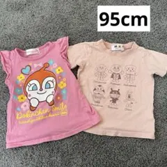 【95cm/ドキンちゃん】半袖Tシャツ　アンパンマン　ピンク　夏　綿100