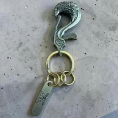 真鍮　真鍮無垢　キーリング　キーチェーン　ハンドメイド　イーグル　鷲　刻印