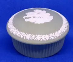 ウェッジウッド　ジャスパーウェア　セージグリーン　トリンケット