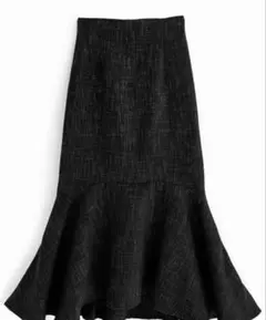 GRL ツイードマーメイドスカートgc158 ブラック　Sサイズ