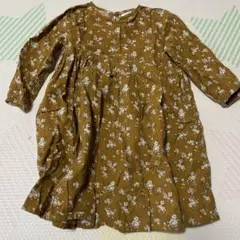 ブラウンのみ　100㎝　PAIR MANON 花柄　長袖ワンピース