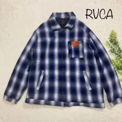 RVCA ルーカ オンブレチェック ジャケット 青 キルティング 中綿 L
