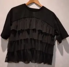 classicalelf チュールフリル 半袖Tシャツ ブラック Lサイズ