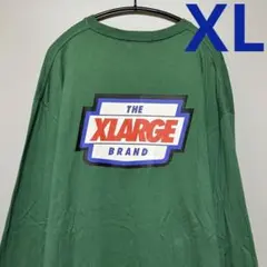 xlarge エクストララージ　ロンT 長袖　グリーン　緑　シンプル