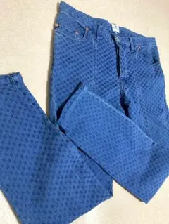 希少 廃盤 市松格子柄 R.NEWBOLD スキニー ストレッチ デニムパンツのサムネイル