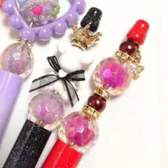 ブラックとレッド【2本セット】ボールペン　替芯付