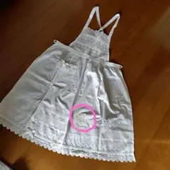 ホワイト レース エプロン コットン　　　　　 　　ハンドメイド【商品説明必読】