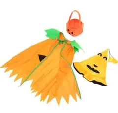 ✨1点限り✨ ハロウィン かぼちゃ コスチュームマント ポンチョ バック付き