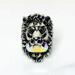 GUCCI ミケーレ期 クリスタル付き ライオンヘッド ファッションリング