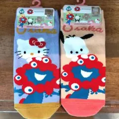 万博 サンリオ ミャクミャク コラボ キティ ポチャッコ ソックス 靴下