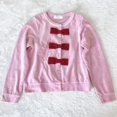 【極美品】シャーリーテンプル トップス カーディガン ベロア リボン 130cm