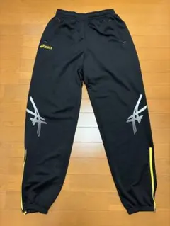 ASICS スエットパンツXB200K ブラック／イエロー サイズO
