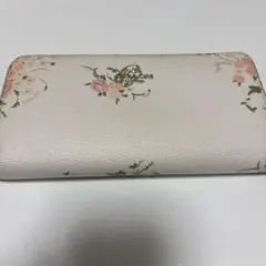 【美品】COACH コーチ 長財布 花柄 ホワイト