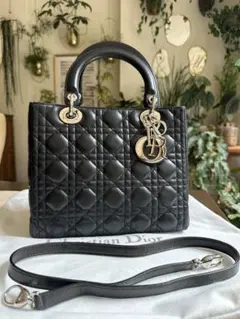 美品 Dior レディディオール ミニ ブラック シルバー金具 - メルカリ