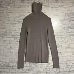 UNIQLO ユニクロ　ウール100% グレー リブタートルネックセーター S