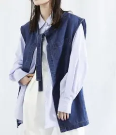 (新品) セレクトモカ デニムベスト ブルー 春