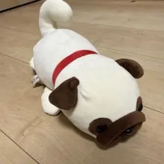 安達屋パグ ぬいぐるみ 犬 ホワイト ブラウン