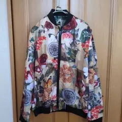 amatsu 総柄 ボタニカル ブルゾン ジャケット アートデザイン