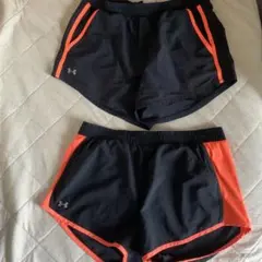 Under Armour XL ランニングショーツ 黒/オレンジ　限定2セット★