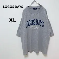 ロゴス　ロゴスデイズ　グレー Tシャツ　しまむら　刺繍ロゴ　五分袖　カジュアルのサムネイル