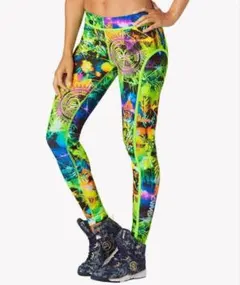 ZUMBA ズンバ レギンス タイツ フィットネス ヨガウェア Ｓ 蛍光色
