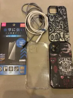 iPhone 12ケース Lightningケーブル フィルムセット