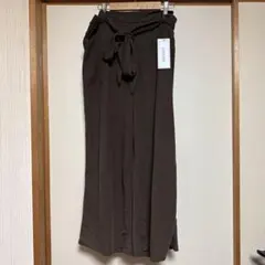 842 ブラウン 4L ワイドパンツ ウエストリボン付き
