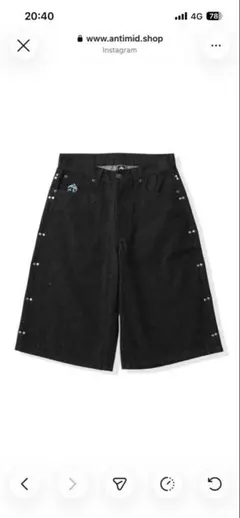 ANTIMID STUDS JORTS ブラック ショートパンツ sサイズ - メルカリ