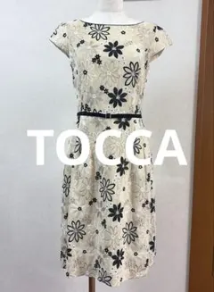 TOCCA 花柄　アイボリー　半袖　ワンピース