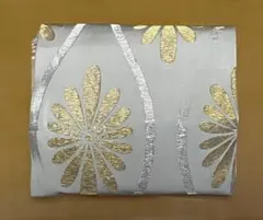 シルバーゴールド花柄 名古屋帯