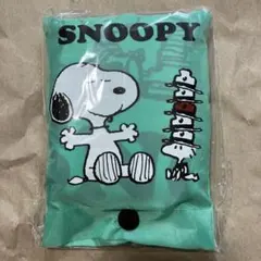 スヌーピー　ポーチ付き　エコバッグ　グリーン