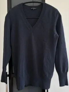 ☆週末だけ値下げ☆ 23区 カシミヤ100% Vネックニット 38 ネイビー