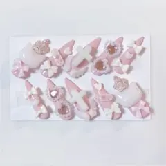 ꒰ 現品 ꒱ 量産型 地雷系 ネイルチップ 女児ネイル ねこ