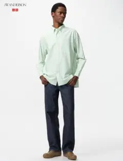 丈長め jwAnderson ストレートジーンズ MEN31 68 BLUE