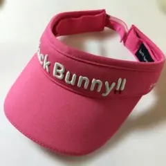 【JACK BUNNY】ゴルフ サンバイザー ロゴ刺繍 ウサギ ピンク FREE