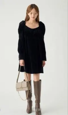 snidel スクエアネックミニワンピ