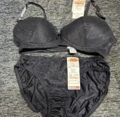 濃紺ノンワイヤーブラジャーショーツセット Mサイズ