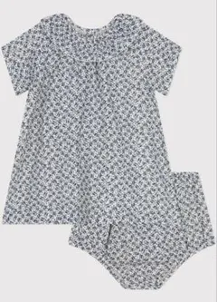 【美品】24M/86cmプチバトー ダブルガーゼワンピース ブルマ セット