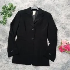 【メゾンドステファニー】テーラードジャケット (M) 黒 ストライプ