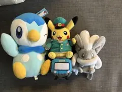 ポケモン ぬいぐるみセット ポッチャマ・電車ピカチュウ・チラチーノ