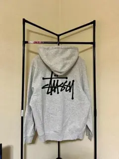 stussy パイルアーチロゴ　パーカー　グレー 即完売モデル】STUSSY☆刺繍ロゴ パイルアーチロゴ パーカー 希少入手