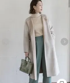 美品☆アーバンリサーチロッソ☆UR ROSSO☆ウールヤクノーカラーリバーコート