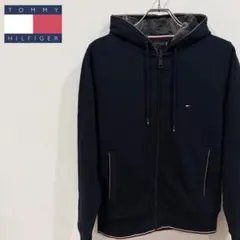 【新品】TOMMY トミーヒルフィガー 裏ボア ジップパーカー S ネイビー