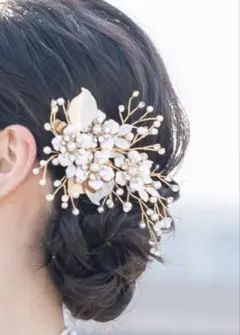 【結婚式/パーティー】ヘッドドレス＆イヤリングセット