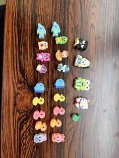 動物 キャラクター 鉛筆キャップ消しゴム 23個